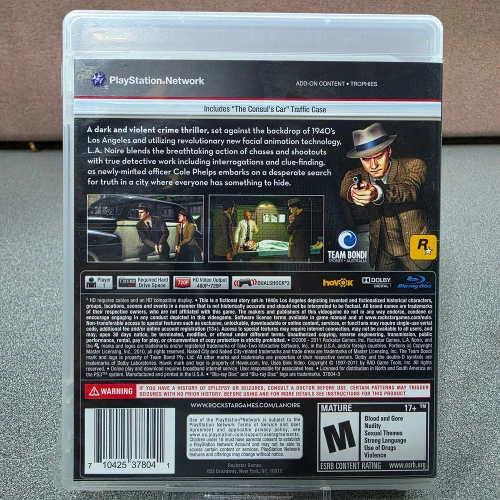 L.A. Noire PS3 Excellent‎ Detective Crime Thriller Game
